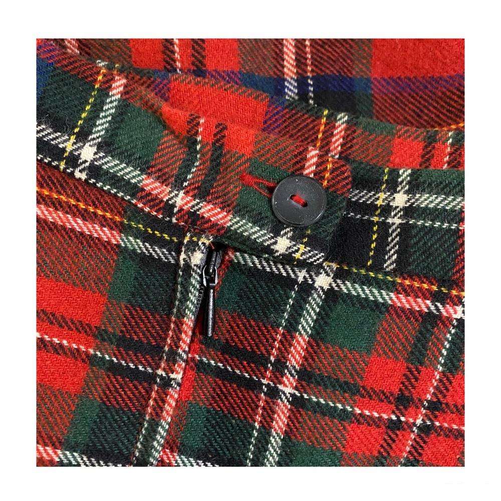 Vintage Hauptfutter Plaid Plated Viscose Midi Skirt Medium Multicolor Academia - Picture 5 of 6